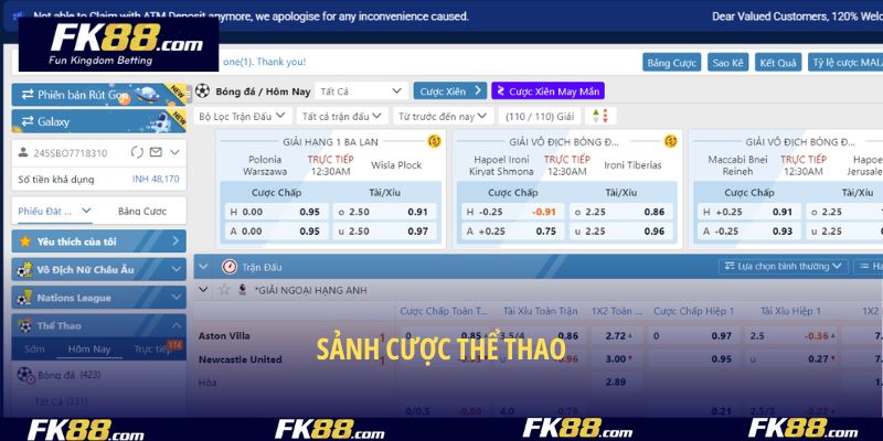 Sảnh cược thể thao